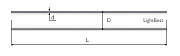 Кварцевая колба LightBest 33x2x1550 откр/закр (ДБ 300, Лазурь М-100, М-250, М-500)