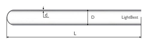 Кварцевая колба LightBest 23x1,5x185 откр/откр