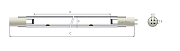 Лампа амальгамная LightBest GPHHVA 1554T10L/4P 471W 5,0A (J-32600, P-32600L, GPHA 32610)