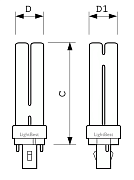 Лампа люминесцентная LightBest LBL D 71017 18W 3000K G24d-2 (Dulux D 18W/31-830 G24d-2)