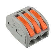 Клемма соединительная WAGO 222-413 3-х проводная 0.08-4 мм (50 шт/кор)