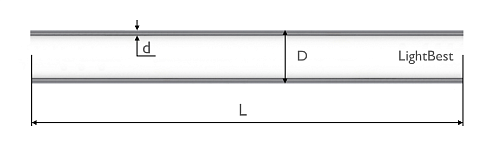 Кварцевая колба LightBest 33x1,5x310 откр/откр (Лазурь М-1, М-1К)