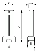 Лампа люминесцентная LightBest LBL S 71025 7W 4000K G23 (Dulux S 7W/840 G23)