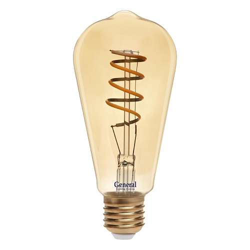 Лампа филаментная General GLDEN-ST64SS-7-230-E27-2700 Золотая